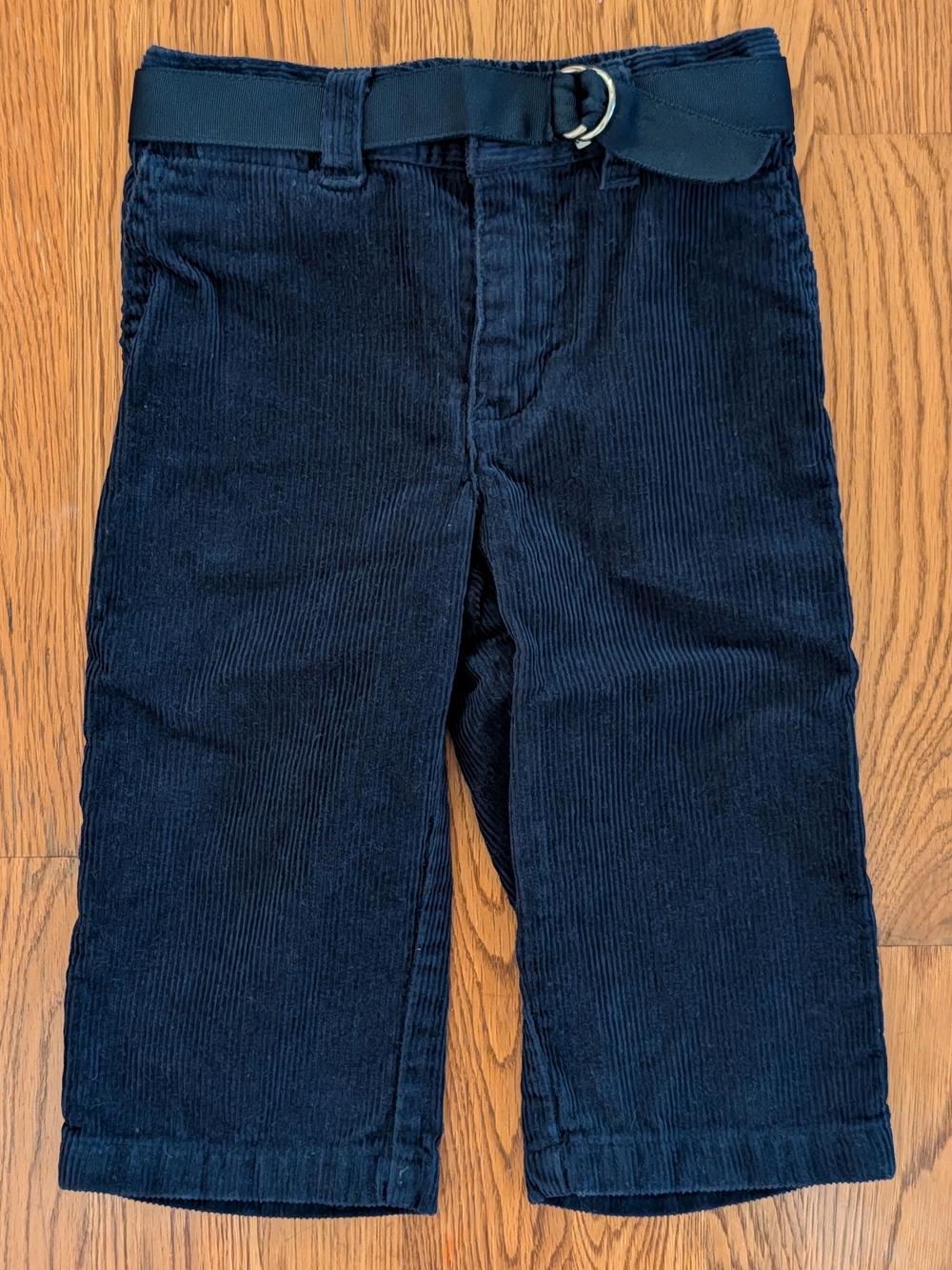 Ralph Lauren Baby Boys Navy Blue Corduroy Belted Pants